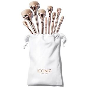 Iconic London Rose Gold Makeup 9 Brush Set